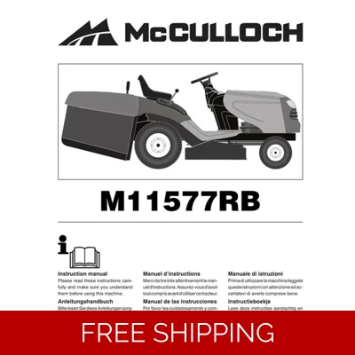 McCULLOCH RIDE ON MOWERS NO2 SEE COVER FOR MODELS